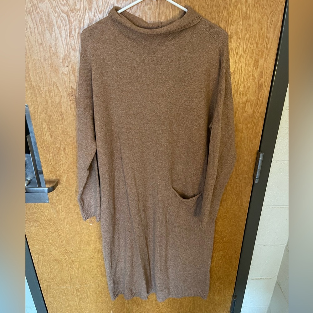 J Jill Brown One pocket sweater dress